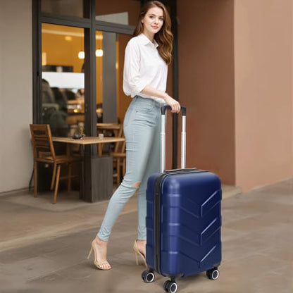 TILYMOL Expandable Luggage Sets 3 Piece, Hardside Suitcase Set with TSA - color: Blue