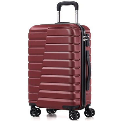 Coolife Lightweight Luggage with TSA Lock,Carry On Wine Red - color: Wine Red, size: Small(20in)
