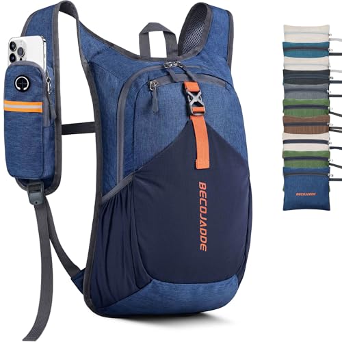 15L Small Hiking Backpack for Men Women Foldable Packable Back Pack Ultralight Hiking Daypack for Travel Camping Outdoor, Navy Blue - color: Navy Blue, size: 15L