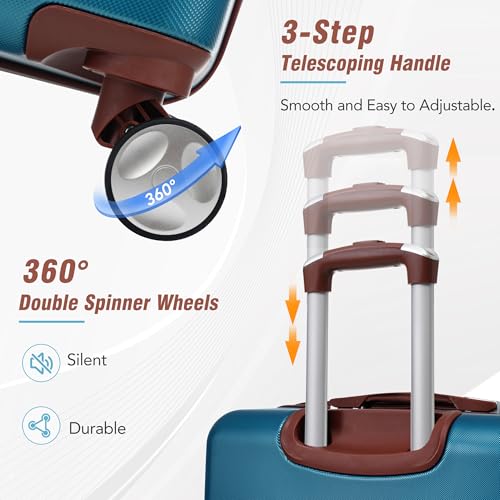 Carry on Luggage with Wheels 4 Piece Hardshell Suitcase Set Spinner,A4 - color: A4