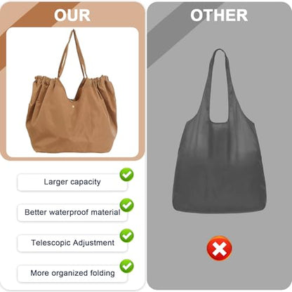 Reusable Grocery Bags,Reusable Shopping Bags,Folding Bags Totes,Stretchable and shrinkable shopping bag for Groceries - color: Khaki