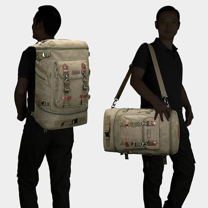 WITZMAN Travel Backpack for Men Women Carry-on Airline Approved - color: Army Green