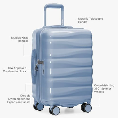 Traveler's Choice Edinburgh II Hardside Spinner Luggage, TSA Lock, Blue, 29" Large - color: Blue, size: 29" Large