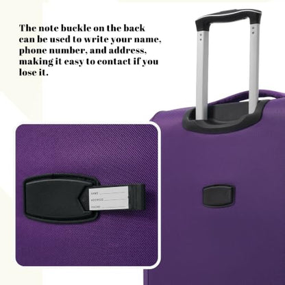 Merax 4-Piece Luggage Set 18/22/26/30,Softside Spinner Suitcase,Purple - color: Purple(18/22/26/30)