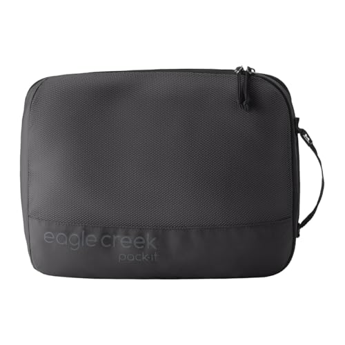 Eagle Creek Pack-It Reveal Expansion Cube - Adjustable Storage Cube Carrier Bag Case for Travel - Durable Compression Zipper - Water-Resistant - Sustainable - Medium - Black - color: Black