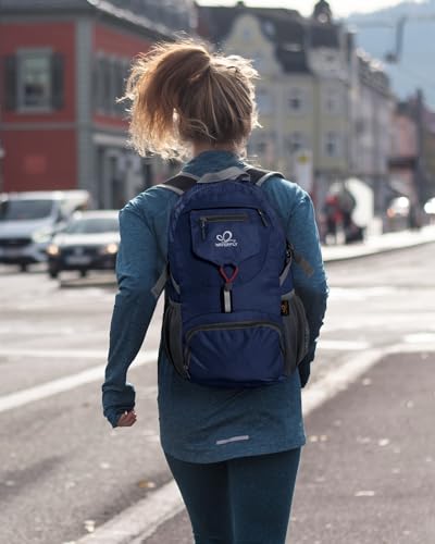 WATERFLY Small Lightweight Packable Backpack: 20l Hiking Daypack Man Woman - color: Dark Blue