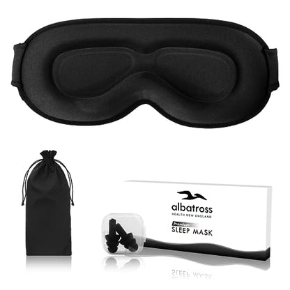 Sleep Mask for Men and Women, 3D Blackout Eye Mask for Side Sleepers, Ebony - color: Ebony