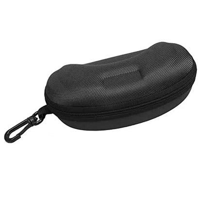 Yamrots 3 Pcs Zipper Hard Sunglasses Cases Portable Travel Eyeglasses Cases with Plastic Hook - color: Black