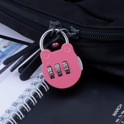 Zinc Alloy 3-Digit Combination Padlock - Resettable Code Lock for Travel, Backpack, Gym, School Lockers, Luggage, Small Portable Number Lock, Security Password Lock for Suitcase and Bags - Pink