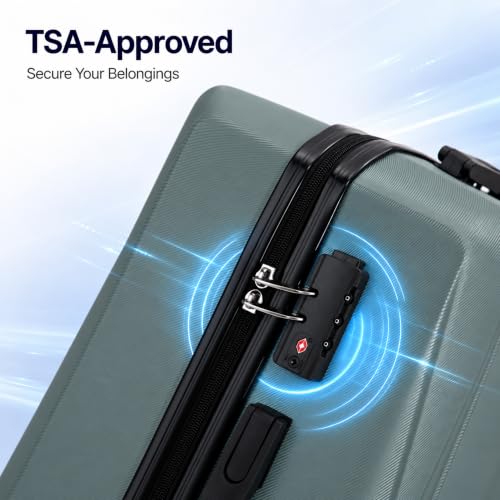 20/24/28 Inch Hardshell Suitcase Set, ABS Luggage Set with TSA Lock 5 Piece - color: Teal