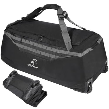 REDCAMP 140L Large Collapsible Rolling Duffel Bag with Wheels for Vacation - color: Black 140L‑2 Wheels