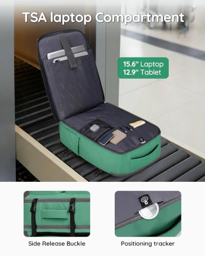 Taygeer TSA Friendly Travel Backpack, 35L Simple Modern Carry On Backpack - color: Peridotgreen