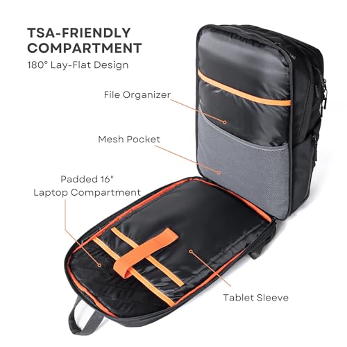GOOTIUM Laptop Backpack, 15.6 Inch Laptop Compartment, TSA Friendly, 1260D Polyester Water Resistant, Unisex Daypack with Multiple Pockets for Business Travel Commute
