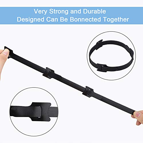 Nettbe Reusable Cable Ties, 60 PCS 8 Inches Adjustable Cord Straps Wire Organizer Cord Wrap and Hook Loop Cable Management (Pack of 2) - size: 8inches-60PCS (Pack of 2)