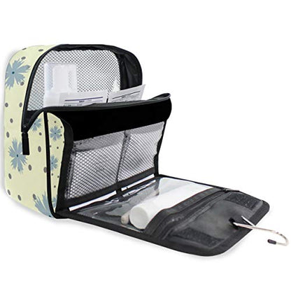 senya Hanging Travel Toiletry Bag Kit Makeup Case Cosmetics Organizer for Men Women - color: Flowers Round Dot