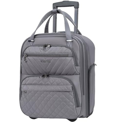 KROSER Carry On Underseat, 16-inch Underseater Suitcase for Men, Grey - color: Dark Grey