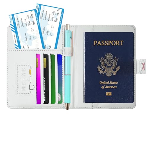 Passport Holder, Cute Travel Wallet Cover with RFID Blocking, - color: H-Garden