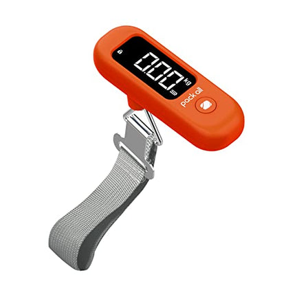 pack all Digital Luggage Scale for Travel, 110Lbs Capacity, 0.1Lb Precision - color: Orange