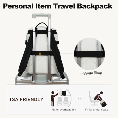 VANKEAN 18 Inch Laptop Backpack for Women Large Capacity - color: Beige-black, size: 18 Inch