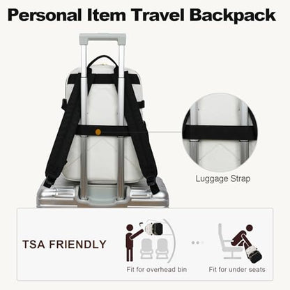 VANKEAN 18 Inch Laptop Backpack for Women Large Capacity - color: Beige-black, size: 18 Inch