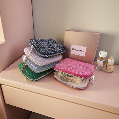 Jewelry Organizer Case, Small Travel Tweed Pouch, Portable(Lemon Yellow) - color: Lemon Yellow