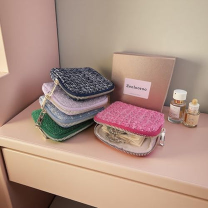 Jewelry Organizer Case, Small Travel Tweed Pouch, Portable(Lemon Yellow) - color: Lemon Yellow