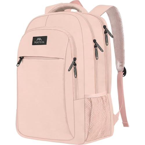 MATEIN Pink 15.6 Inch Laptop Backpack, Cute Computer Travel Bag for Women - color: Pink, size: 15.6 Inch
