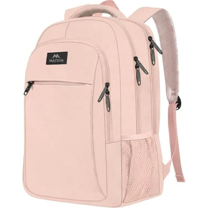 MATEIN Pink 15.6 Inch Laptop Backpack, Cute Computer Travel Bag for Women - color: Pink, size: 15.6 Inch