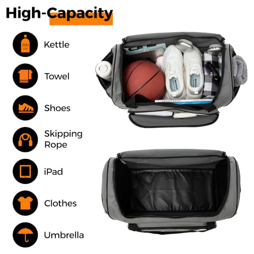 Uarition Gym Bag for Men & Women - 50L Large Duffle Bag for Travel, Grey - color: Grey