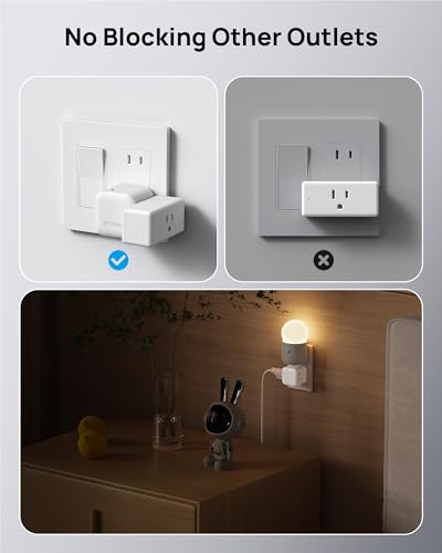 TROND 2 to 3 Prong Outlet Splitter 2 Pack - 3 Way Plug Extender - color: White, size: 2 Prong-2 Pack