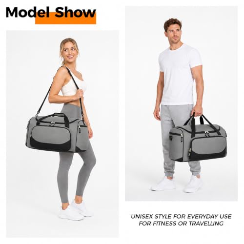 Uarition Gym Bag for Men & Women - 50L Large Duffle Bag for Travel, Grey - color: Grey