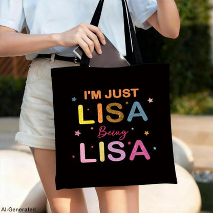 Funny Tote Bag, Canvas Reusable Carryall for Shopping Trip Commute - color: Lisa