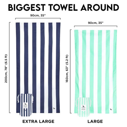 Dock & Bay Beach Towel - Quick Dry, Sand Free - Compact, Lightweight - 100% Recycled - Includes Bag - Cabana - Cancun Green - Extra Large (200x90cm, 78x35) - color: Cabana - Cancun Green, size: Extra Large (200x90cm, 78x35")