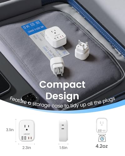 LENCENT Type C and Type D G Universal Travel Adapter Kit International Plug - style: Type C/D/G
