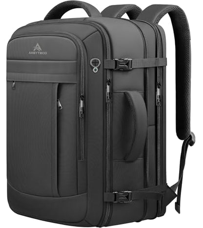 AREYTECO 55L Extra Large Travel Laptop Backpack,Carry On Backpack for Men - color: Black, size: 18.4 Inch (22''x14''x11'')