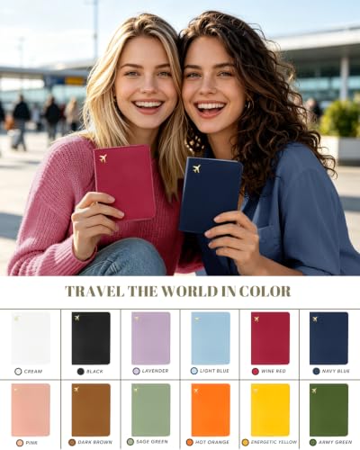 Passport Holder for Travel - RFID Blocking for Women & Men - color: Navy Blue