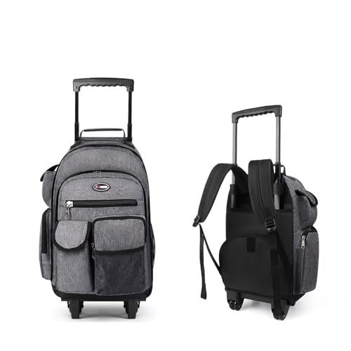 20" 2-in-1,Wheeled Travel Luggage Bag w/Telescopic Handle - color: JH-2560-Grey-20