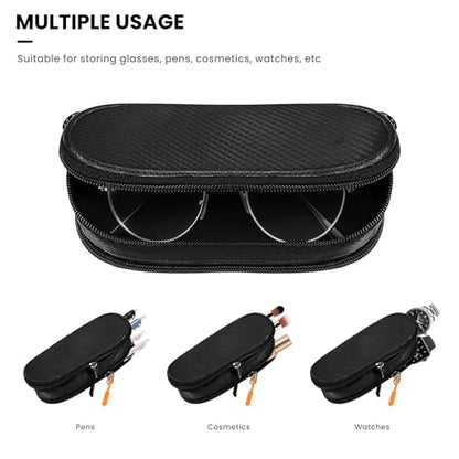 molshine Double Glasses Case，Independent dual-level design - color: Dark Black