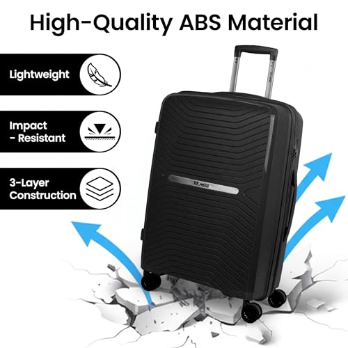 25" Checked Luggage Hardside Suitcase Expandable 20% - color: Black, size: Checked-Medium 25-Inch