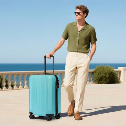 KYME Carry on luggage 22x14x9 Airline Approved Suitcase,20",Mint Green - color: Mint Green, size: 20" Carry On