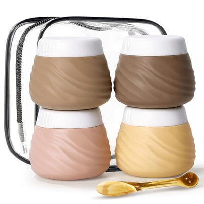 Eternal Moment Travel Containers for Toiletries 1.7 OZ Cosmetic Jar - color: Apricot, size: 50ml