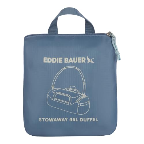Eddie Bauer Stowaway Packable Duffel Bag | Travel | Foldable | Lightweight | Durable | Ripstop Polyester, 45L, Tile Blue - color: Tile Blue