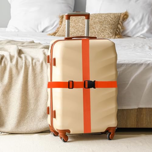 uxcell 4 Pcs Luggage Straps for Suitcases Luggage Connector Strap Buckle - color: White