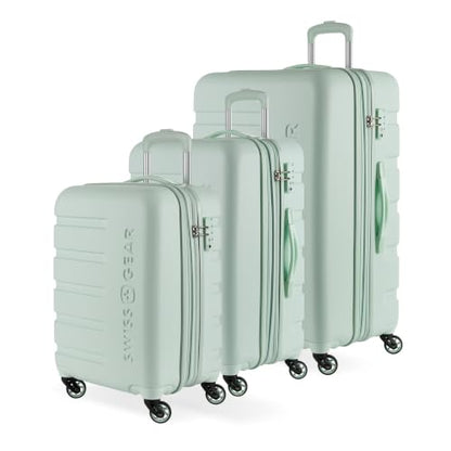 SwissGear 7366 Signature Hardside Expandable Luggage with Spinner Wheels, TSA Lock, Cup-Holder, Clearly Aqua, 3-Piece Set (19/23/27) - color: Clearly Aqua, size: 3-Piece Set (19/23/27)