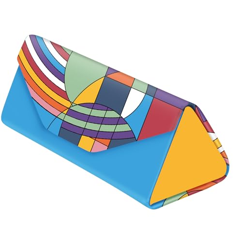 RainCaper Folding Travel Sunglasses & Reading Eyeglasses Case - Vegan Leather, Compact, Magnetic Closure, Slim Trifold Design - color: Frank Lloyd Wright Hoffman Rug