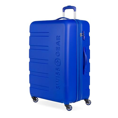 SwissGear 7366 Signature Hardside Expandable Luggage with Spinner Wheels, TSA Lock, Cobalt, Checked-Large 27-Inch - color: Cobalt, size: Checked-Large 27-Inch