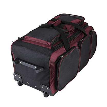 Travelers Club Xpedition 30 Inch Multi-Pocket Upright Rolling Duffel Bag - color: 크림슨 레드.