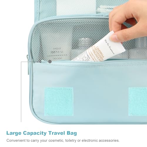 Mossio Hanging Toiletry Bag - Large Cosmetic Makeup Travel Organizer for Men & Women with Sturdy Hook - color: Pink Leopard