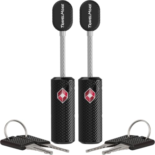 TravelMore TSA Approved Locks for Luggage with Keys, Secure Travel Locks - color: 2 Pack - Black