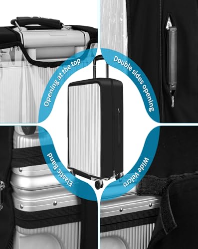 Yotako Upgraded Double Zippered Transparent PVC Suitcase Cover 28 Inch - size: 28inch